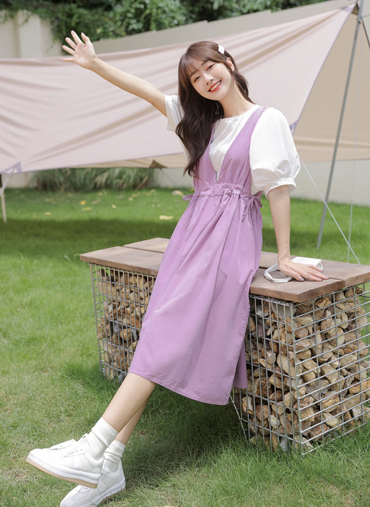 Korean style fashion loose inside the ride long dress 2pcs set