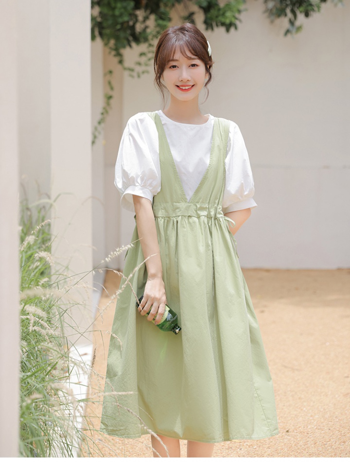 Korean style fashion loose inside the ride long dress 2pcs set