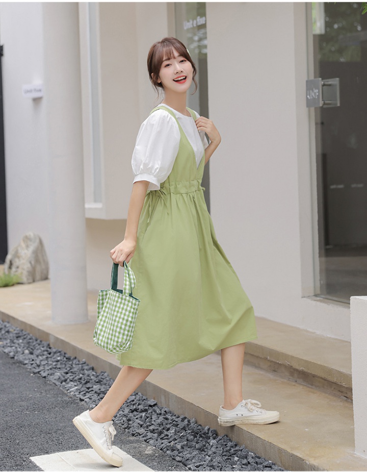 Korean style fashion loose inside the ride long dress 2pcs set