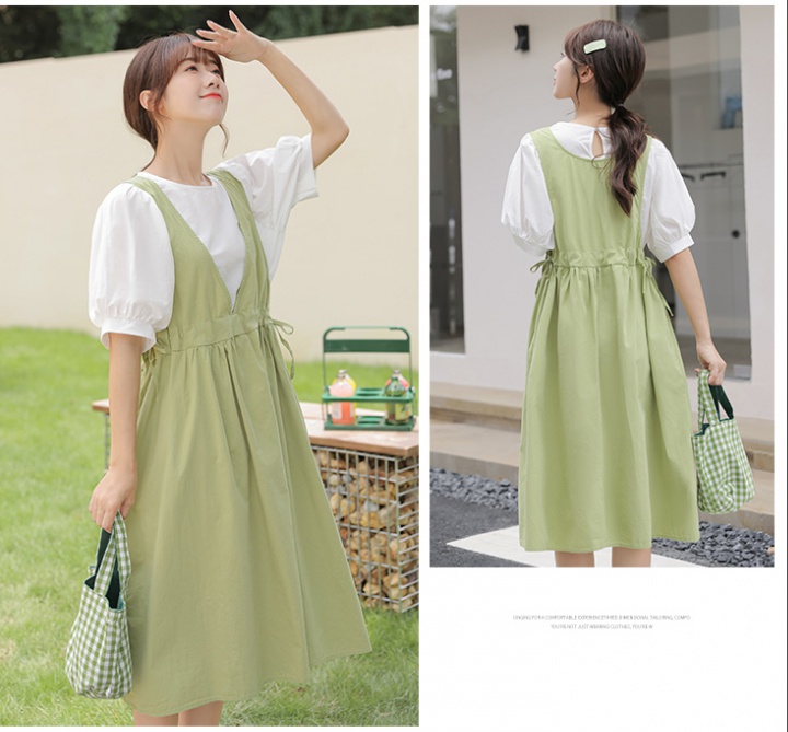 Korean style fashion loose inside the ride long dress 2pcs set