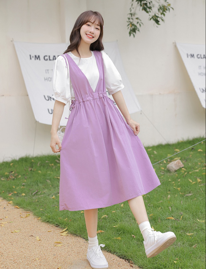 Korean style fashion loose inside the ride long dress 2pcs set