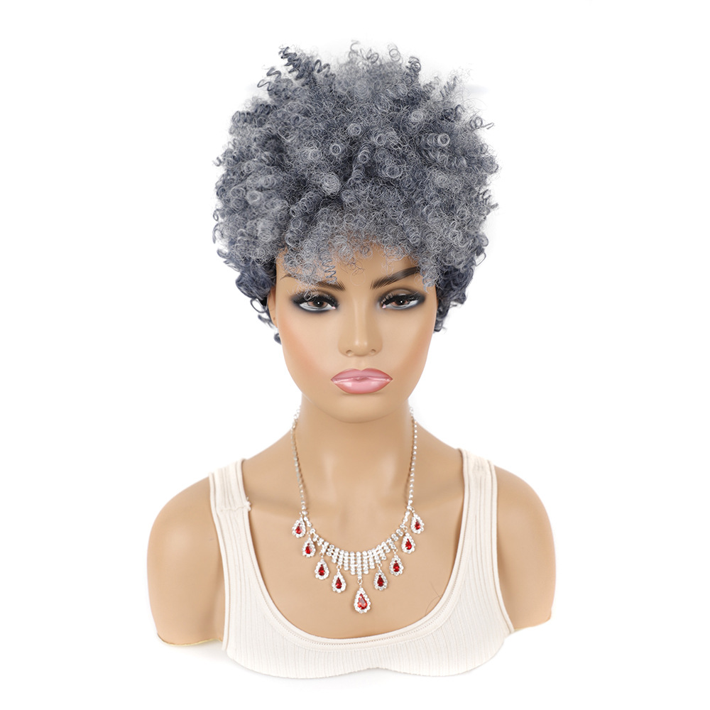 Blue personality wig fluffy European style headgear for women