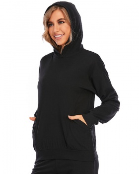 Sports thermal hooded pocket winter hoodie for women