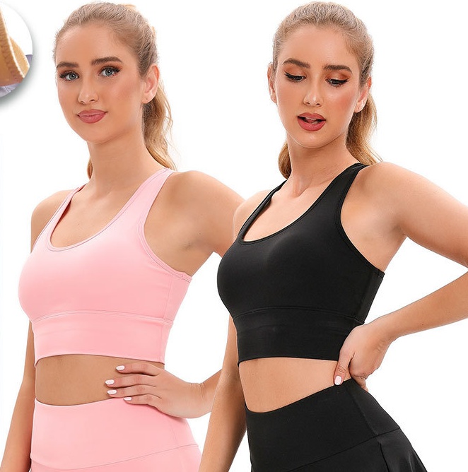 With chest pad beauty back run underwear yoga sports vest