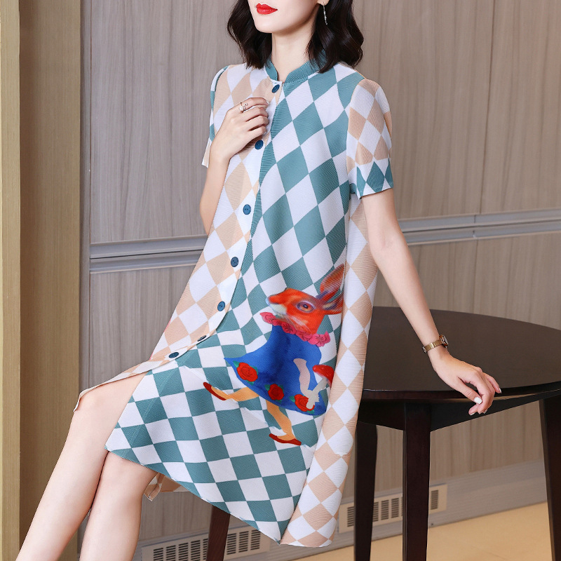 Large yard summer shirt fat slim dress for women