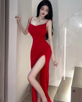 Nightclub pure sexy formal dress split sling model dress