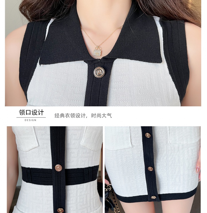 Knitted slim ladies mixed colors dress for women
