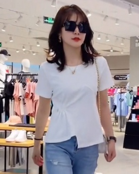 Korean style summer T-shirt fashion short sleeve tops for women