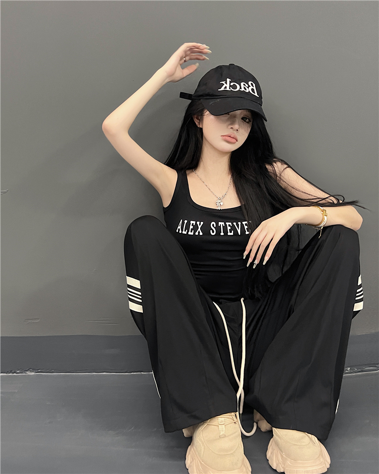 Western style tops casual pants 2pcs set for women