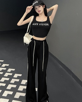 Western style tops casual pants 2pcs set for women