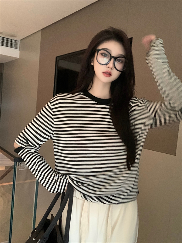 Black thin slim tops long sleeve Korean style sun shirt