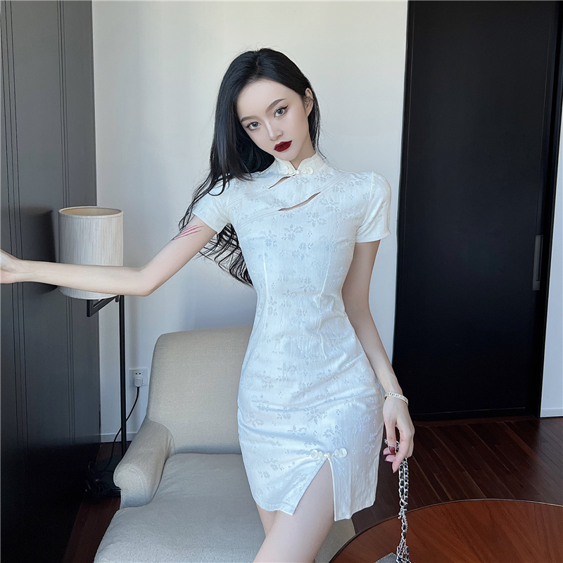 Light short maiden cheongsam lace summer sexy dress