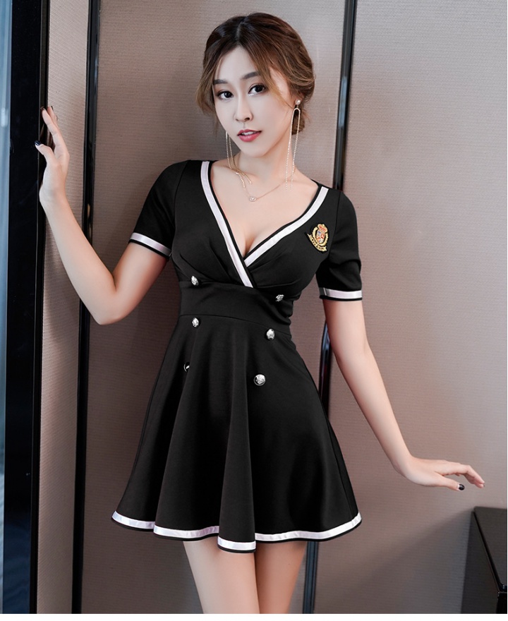 Fashion sexy nightclub night show low-cut dress