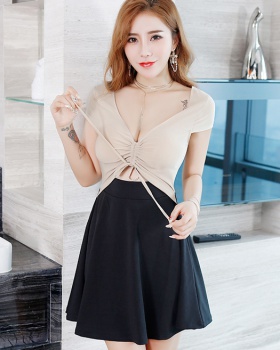 Slim sexy Cover belly T-back night show summer dress for women