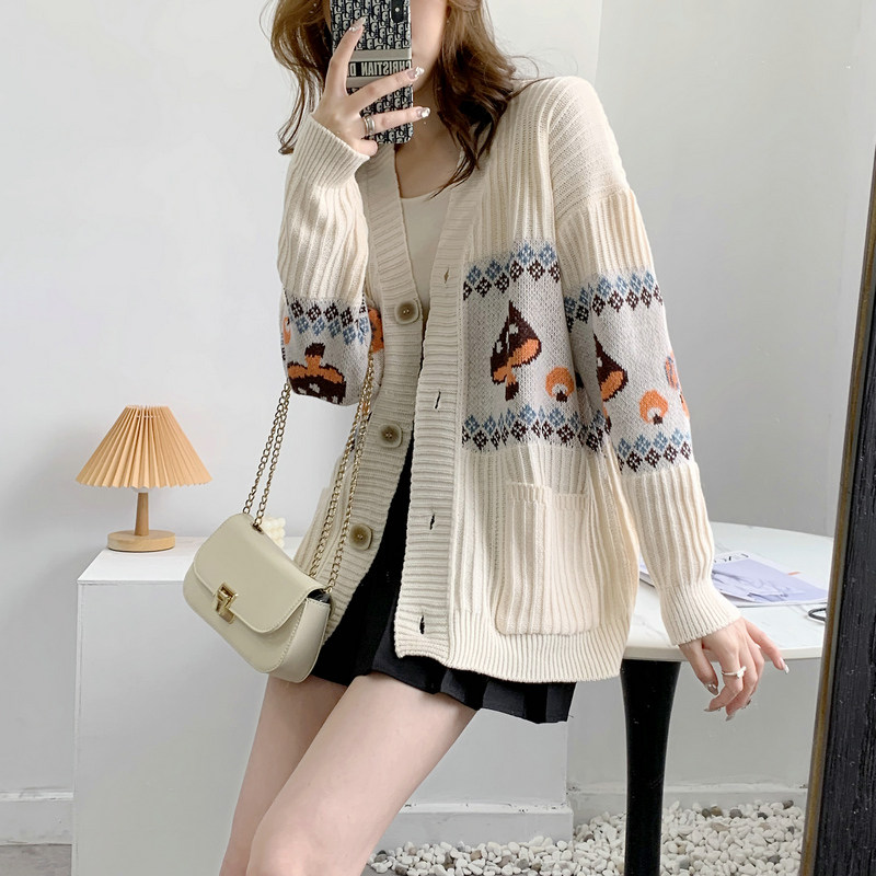 Casual long sleeve coat Korean style loose sweater for women