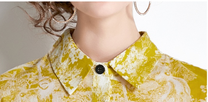 With belt summer lapel pattern short sleeve dress for women