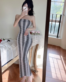Wrapped chest package hip dress sexy long pants for women