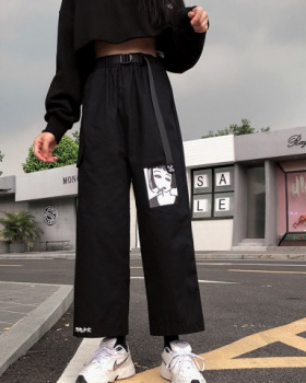 Japanese style wide leg pants work pants for women