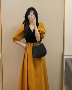 France style short sleeve summer big skirt dress