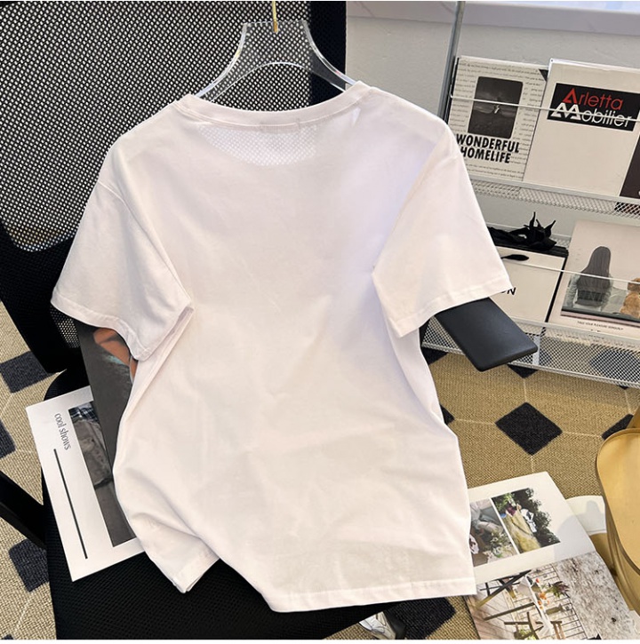 White short sleeve T-shirt summer tops for women