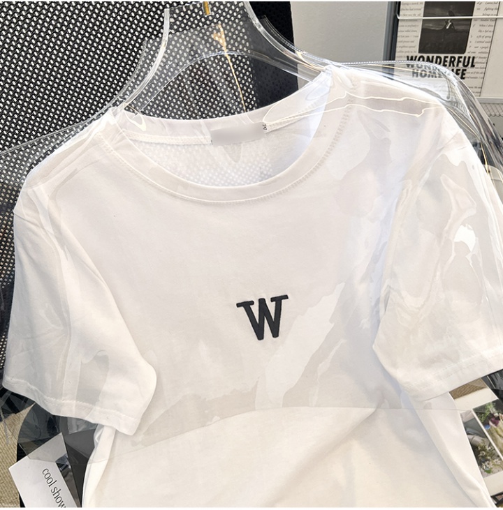 Korean style white T-shirt all-match tops for women