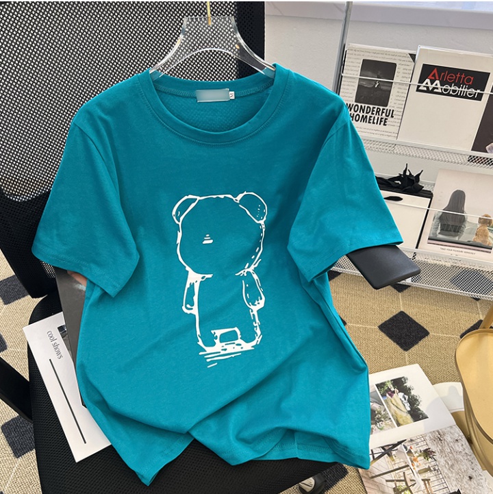 Cubs short sleeve printing tops summer Korean style T-shirt