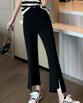 Slim business suit black flare pants