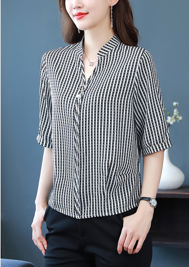 Slim summer shirt stripe large yard tops for women