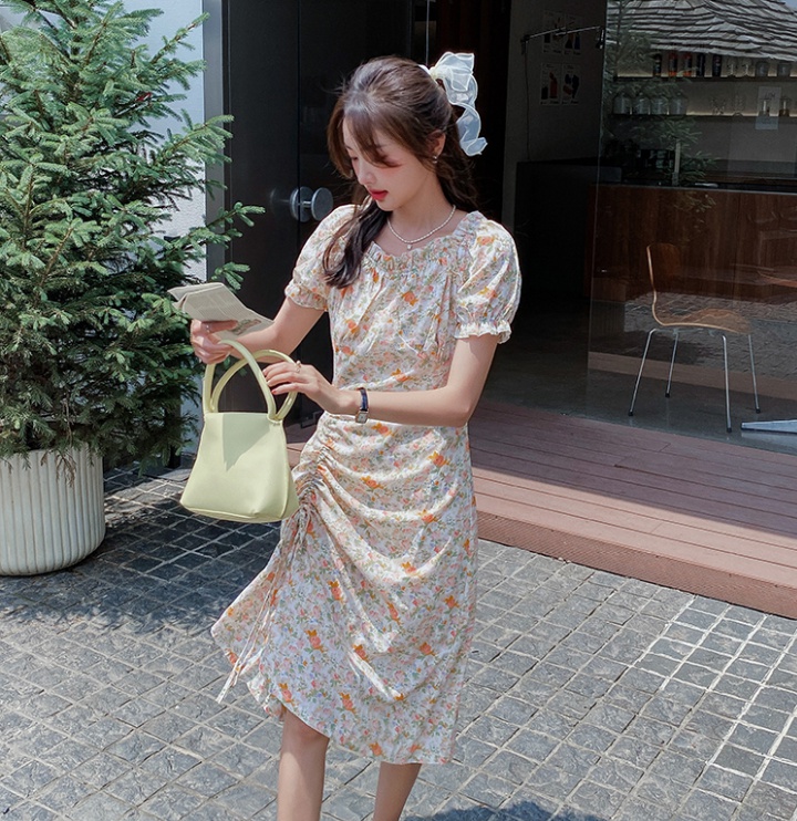 Summer square collar long dress temperament dress for women