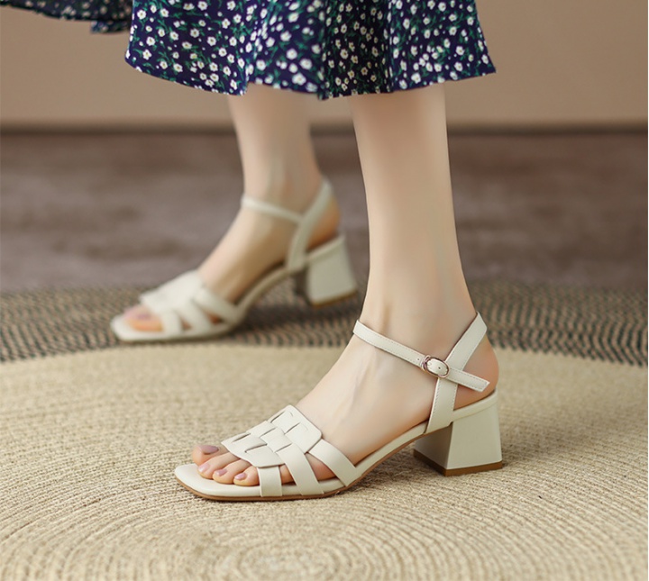 Middle-heel thick sandals cingulate shoes for women