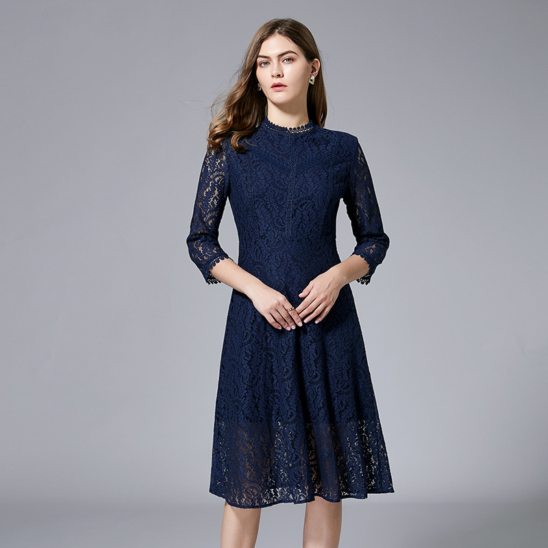 Spring lace France style large yard slim dress for women