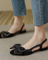 Summer bow fashion and elegant sandals mixed colors retro flattie