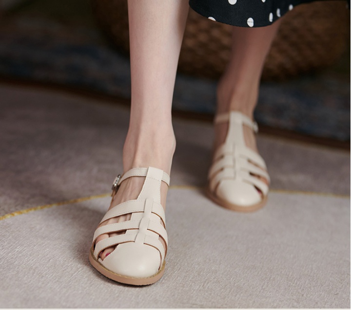 Flat weave retro summer rome cingulate sandals for women