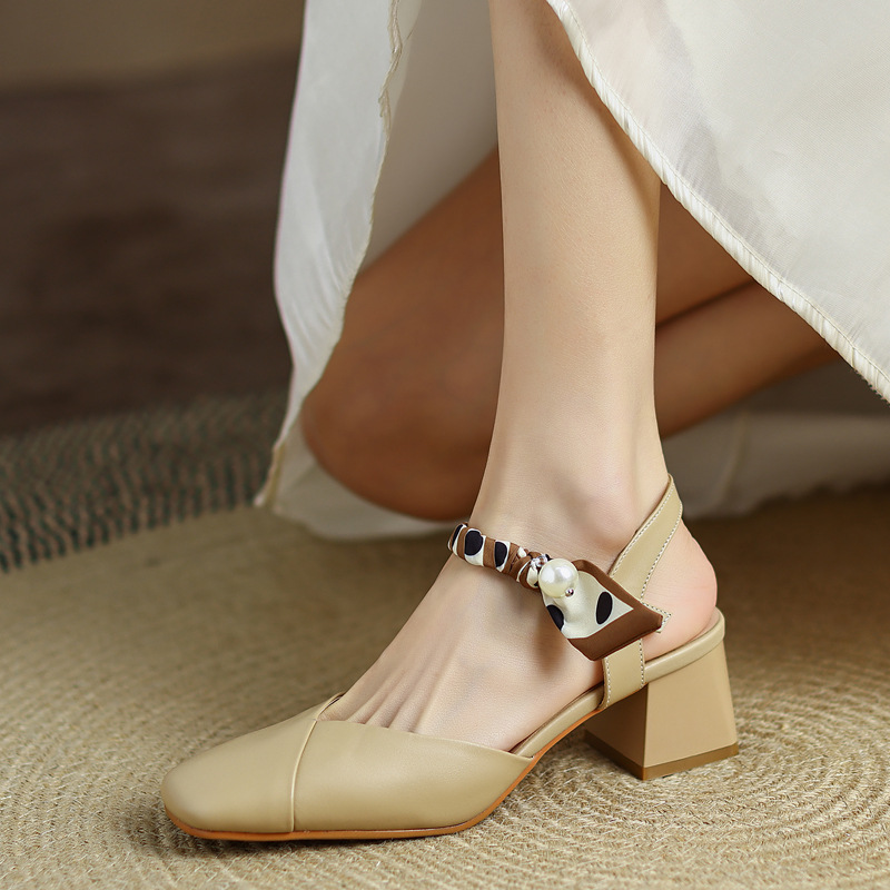 Summer thick shoes high-heeled cingulate sandals