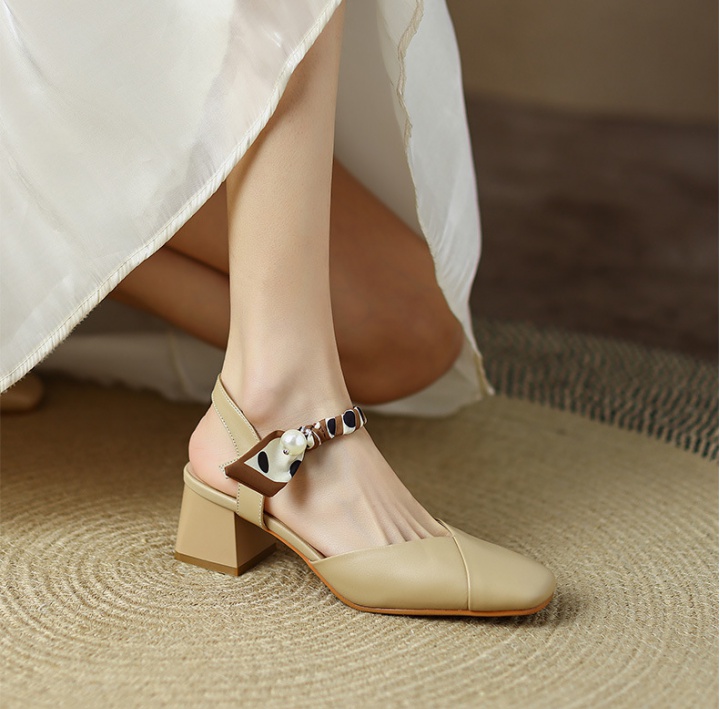 Summer thick shoes high-heeled cingulate sandals