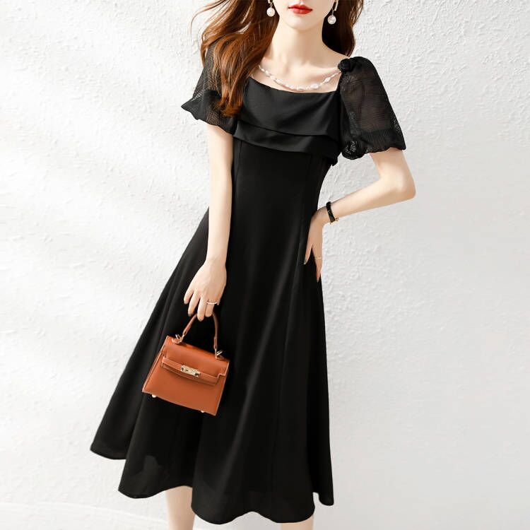 Fashion pure commuting temperament simple dress for women