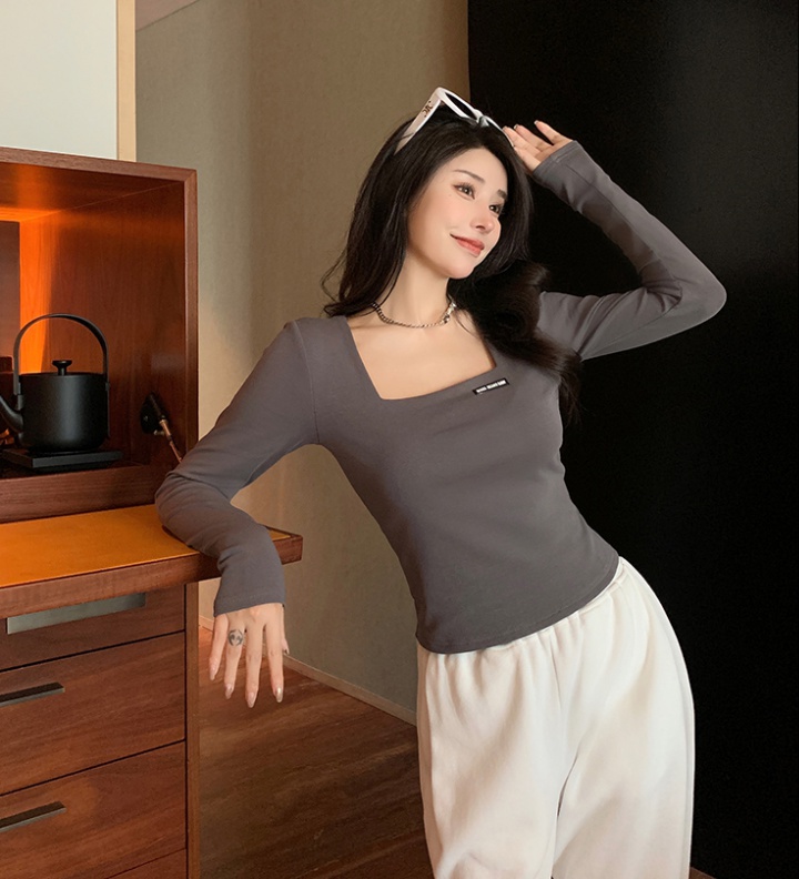 High waist autumn T-shirt long sleeve tops for women