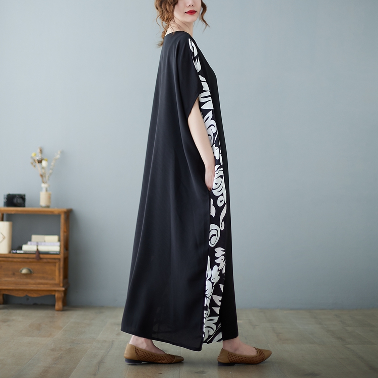 Casual printing robe summer big long dress