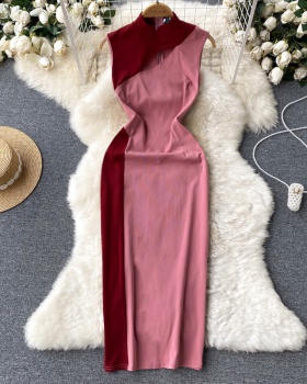 Sleeveless long dress package hip dress for women