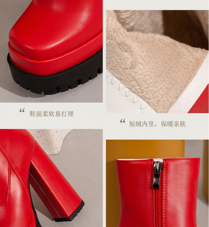Large yard fashion shoes thick crust short boots for women