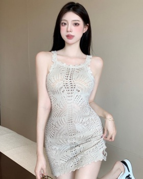 Sling knitted dress package hip sexy T-back for women
