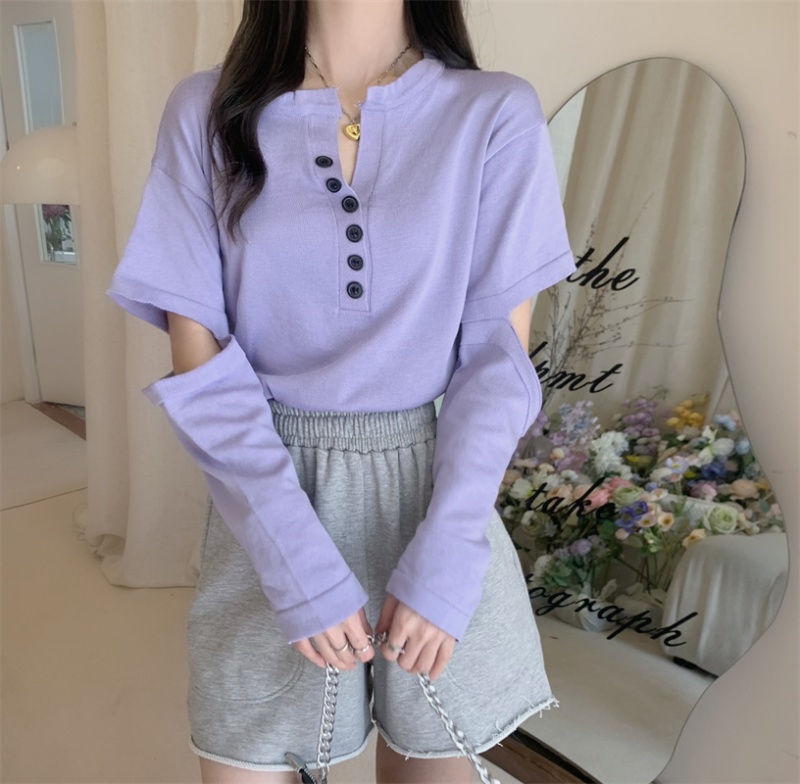 Hollow all-match loose sweater for women