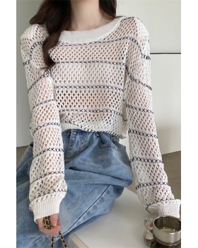 Thin pullover hollow sunscreen loose retro sweater