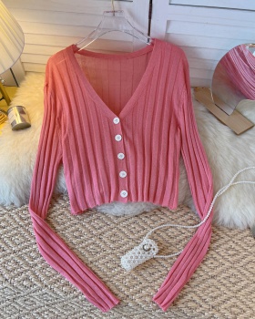 Long sleeve summer skirt thin knitted tops for women