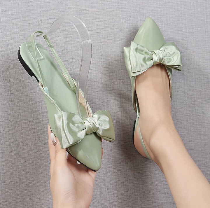 Flat summer pointed Korean style bow sandals