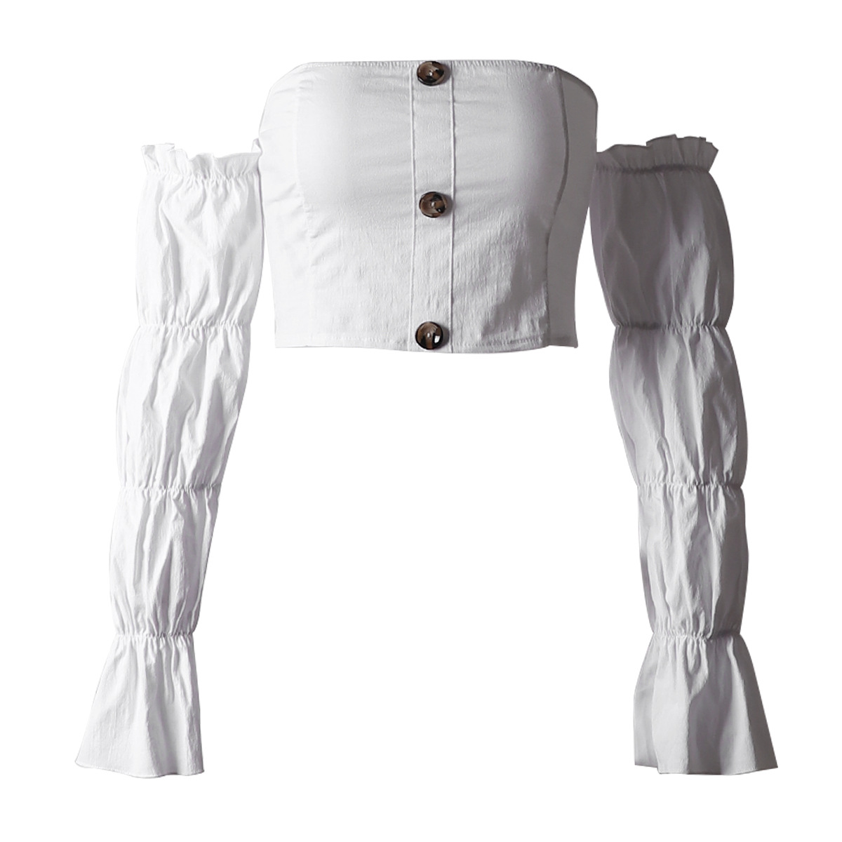 Navel elastic splice sexy long sleeve strapless vest