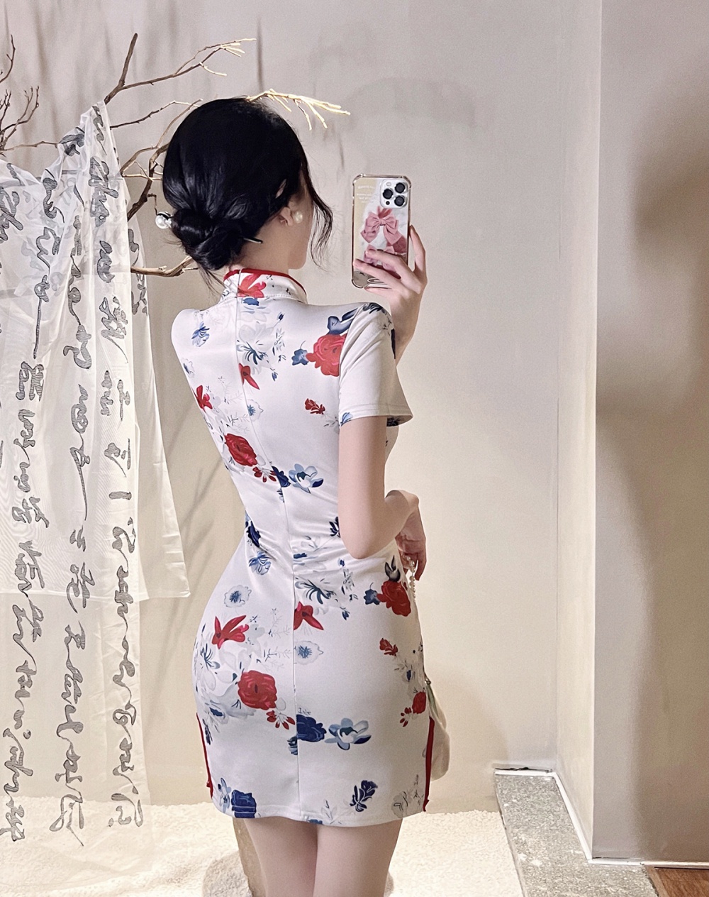 Short sleeve retro dress Chinese style cheongsam