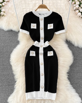 Package hip splice fashion and elegant long sleeve dress