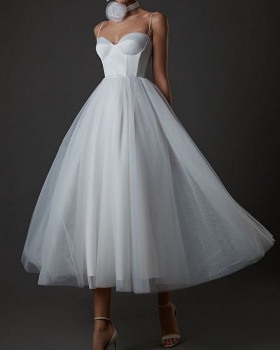 High waist big skirt formal dress pure wedding dress