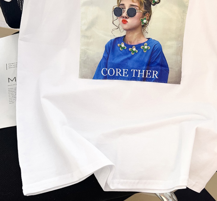 Loose printing T-shirt summer Korean style tops for women